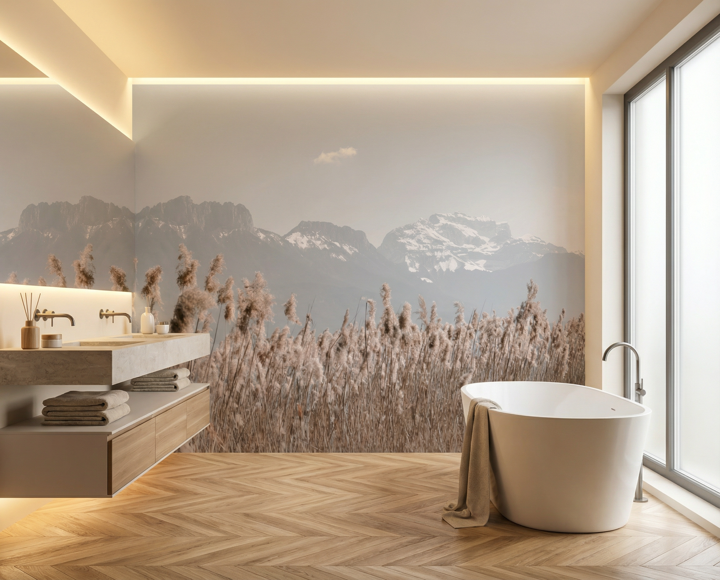 Fototapete - La Tournette und darüber hinaus