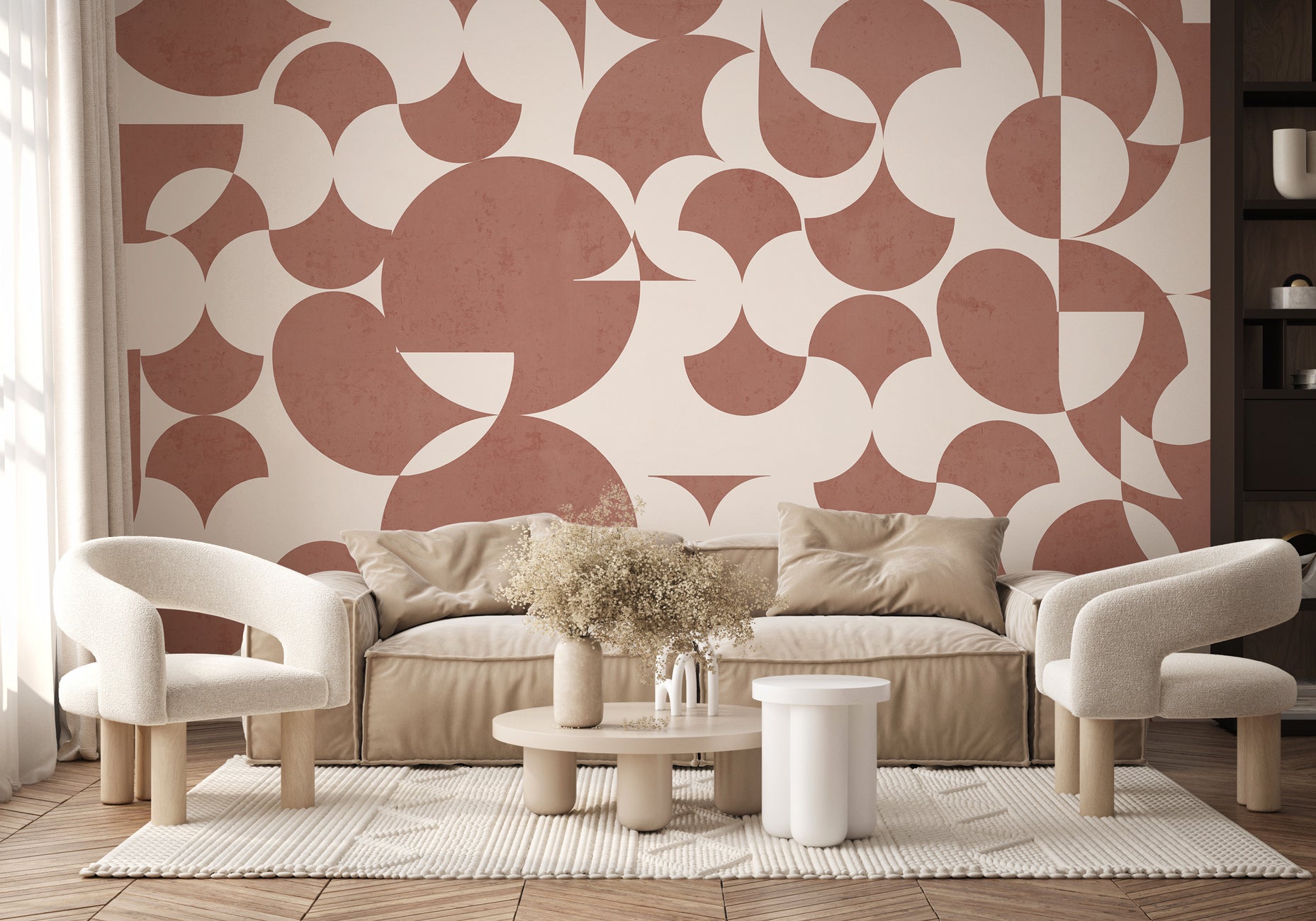 Papier peint rétro forme graphique terra, XXL, tendance