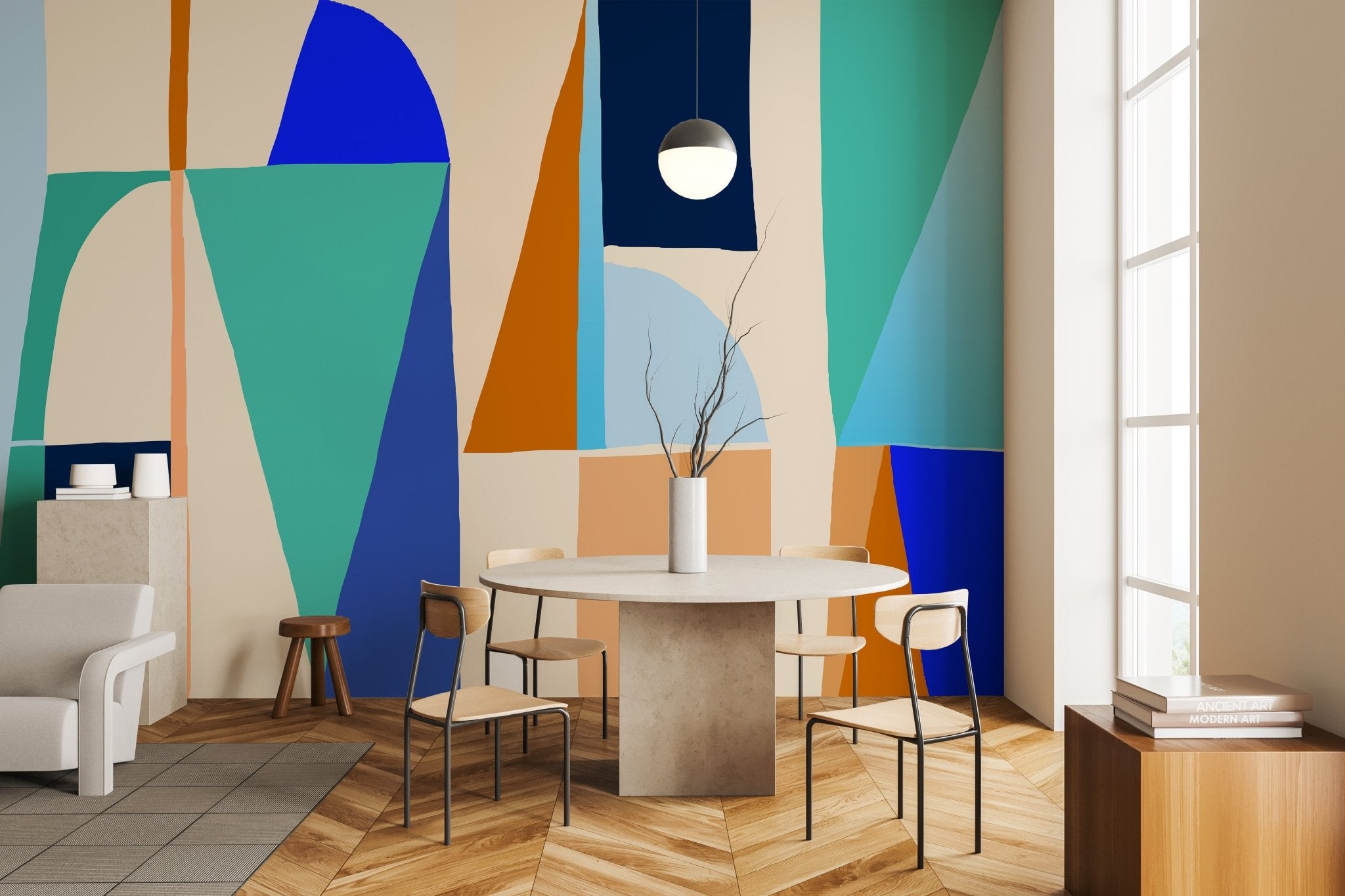 Papier peint abstrait géométrique tendance, mural concept, tendance