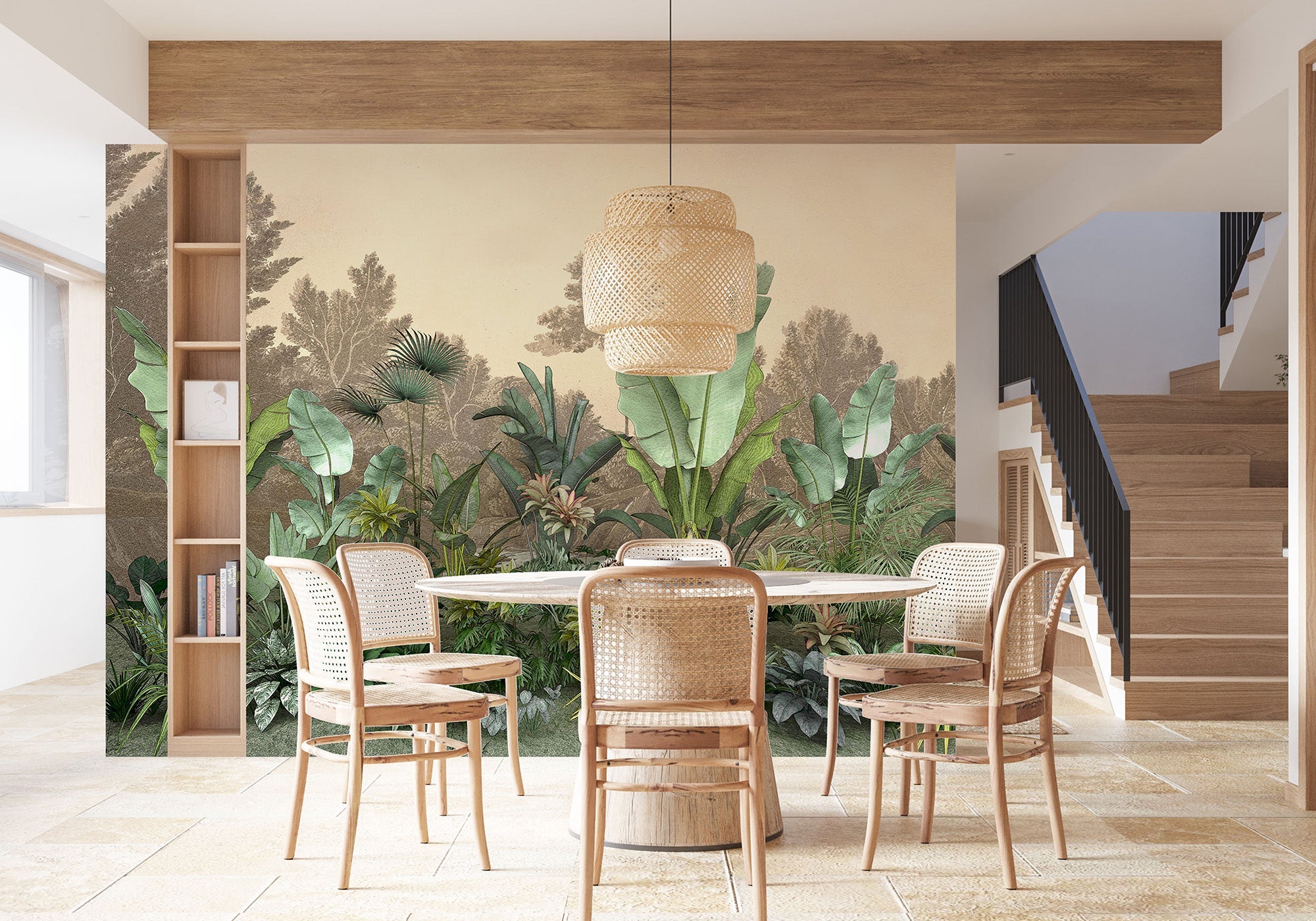 Papier peint Jungle tendance indonésia - papier peint sur mesure francais - muralconcept