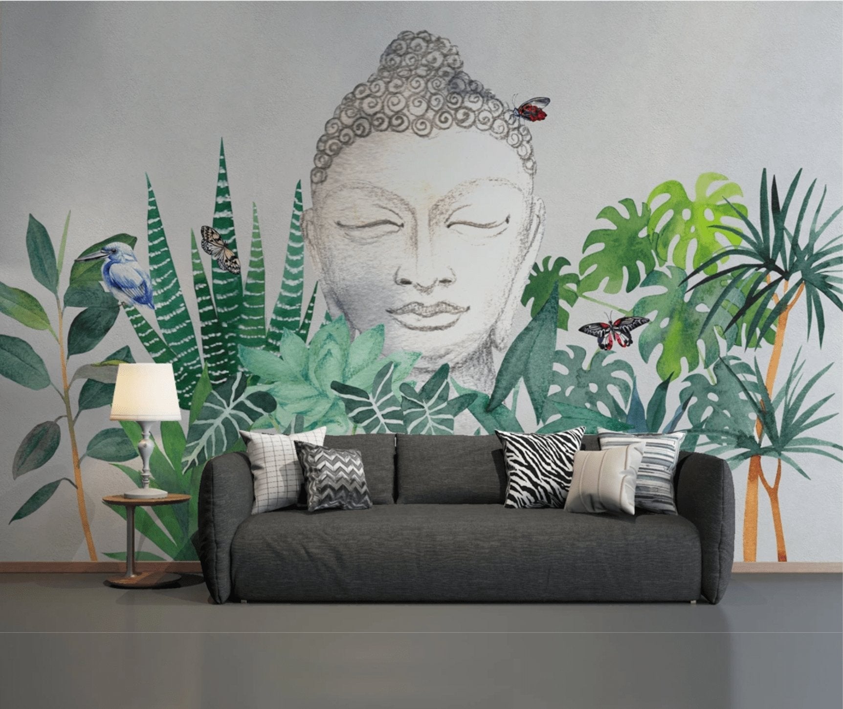 Papier peint Bohême spa bouddha nature - papier peint sur mesure francais - muralconcept
