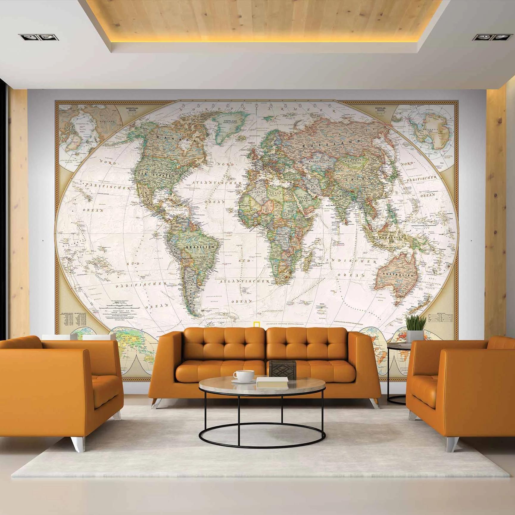 Papier peint Carte du monde classique - papier peint sur mesure francais - muralconcept