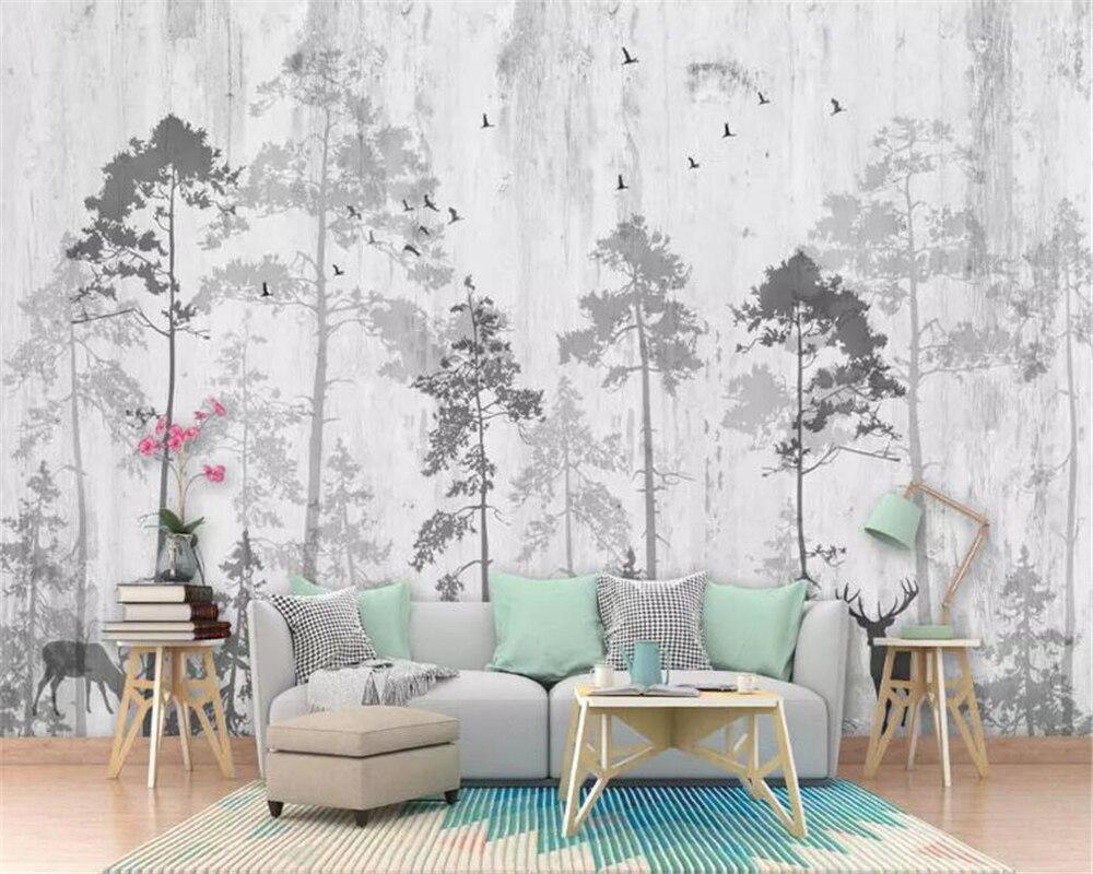 Papier peint Forêt Nostalgique - papier peint sur mesure francais - muralconcept