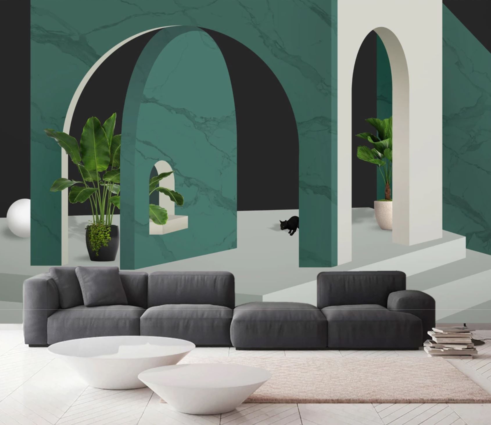 Papier peint hôtel trompe l'oeil - papier peint sur mesure francais - muralconcept