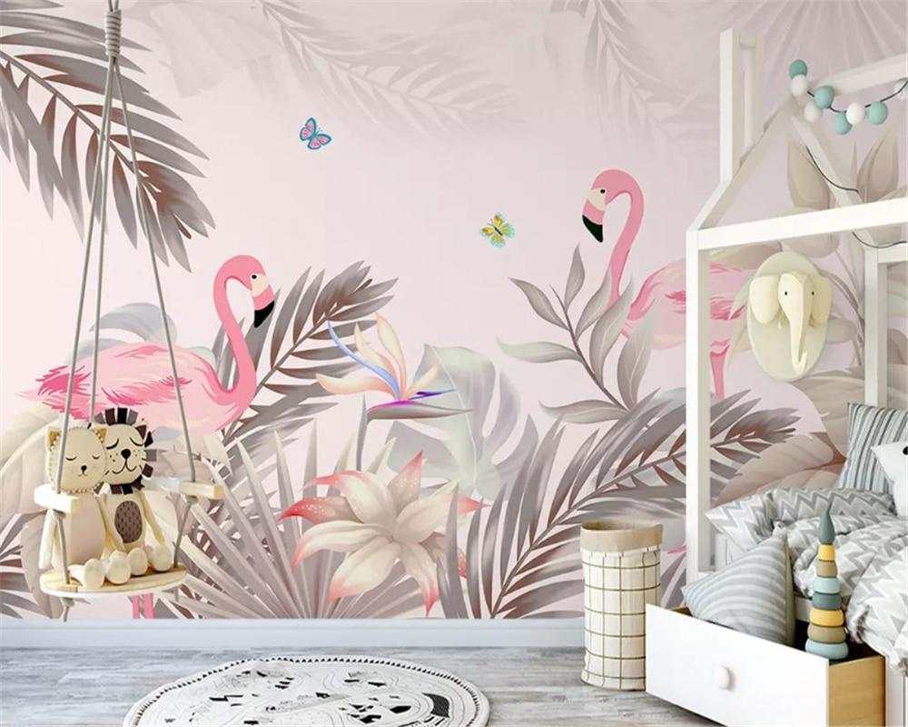 Palm & Flamant Pink Tapete