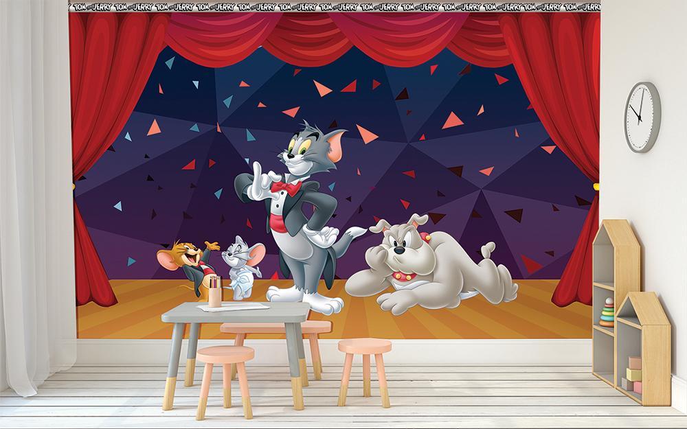 Cartoon Tom & Jerry Panoramic Tapete Repräsentation Magic Show