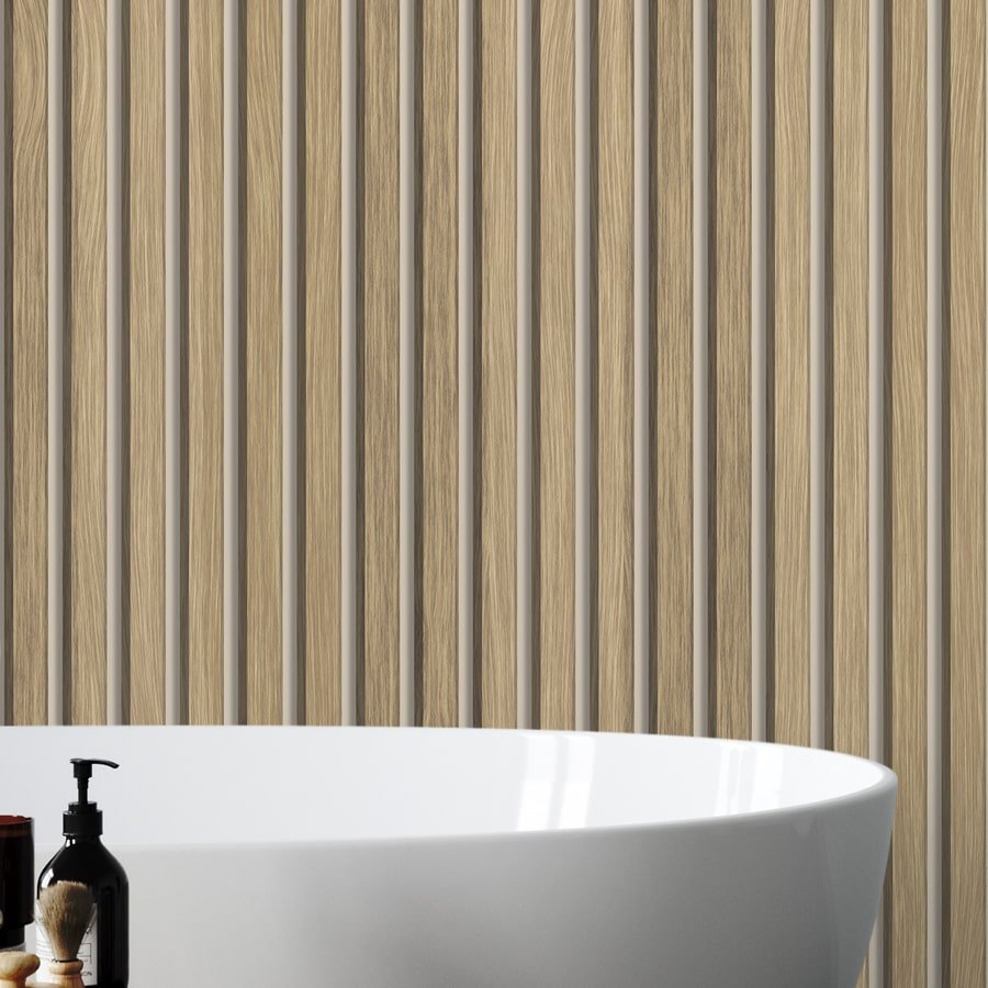 Papier peint tasseau de bois chêne lé unique - papier peint sur mesure francais - muralconcept