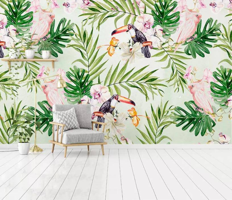 Papier peint Toucan & Exotic Touch - papier peint sur mesure francais - muralconcept