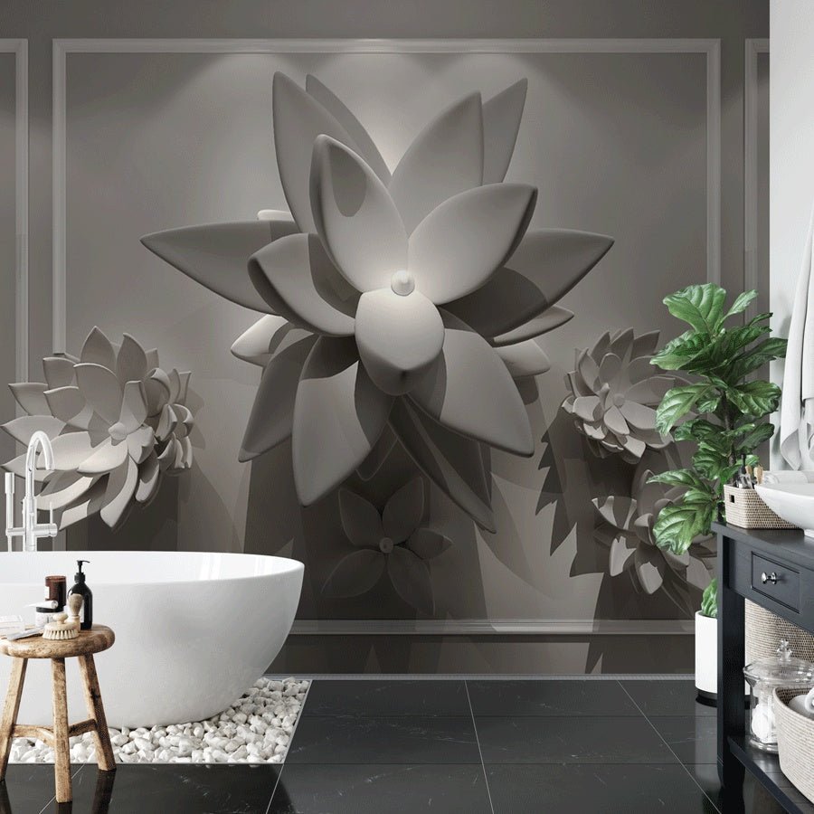 Papier peint 3D fleur cadre - Muralconceptpapier_peint_sur_mesure