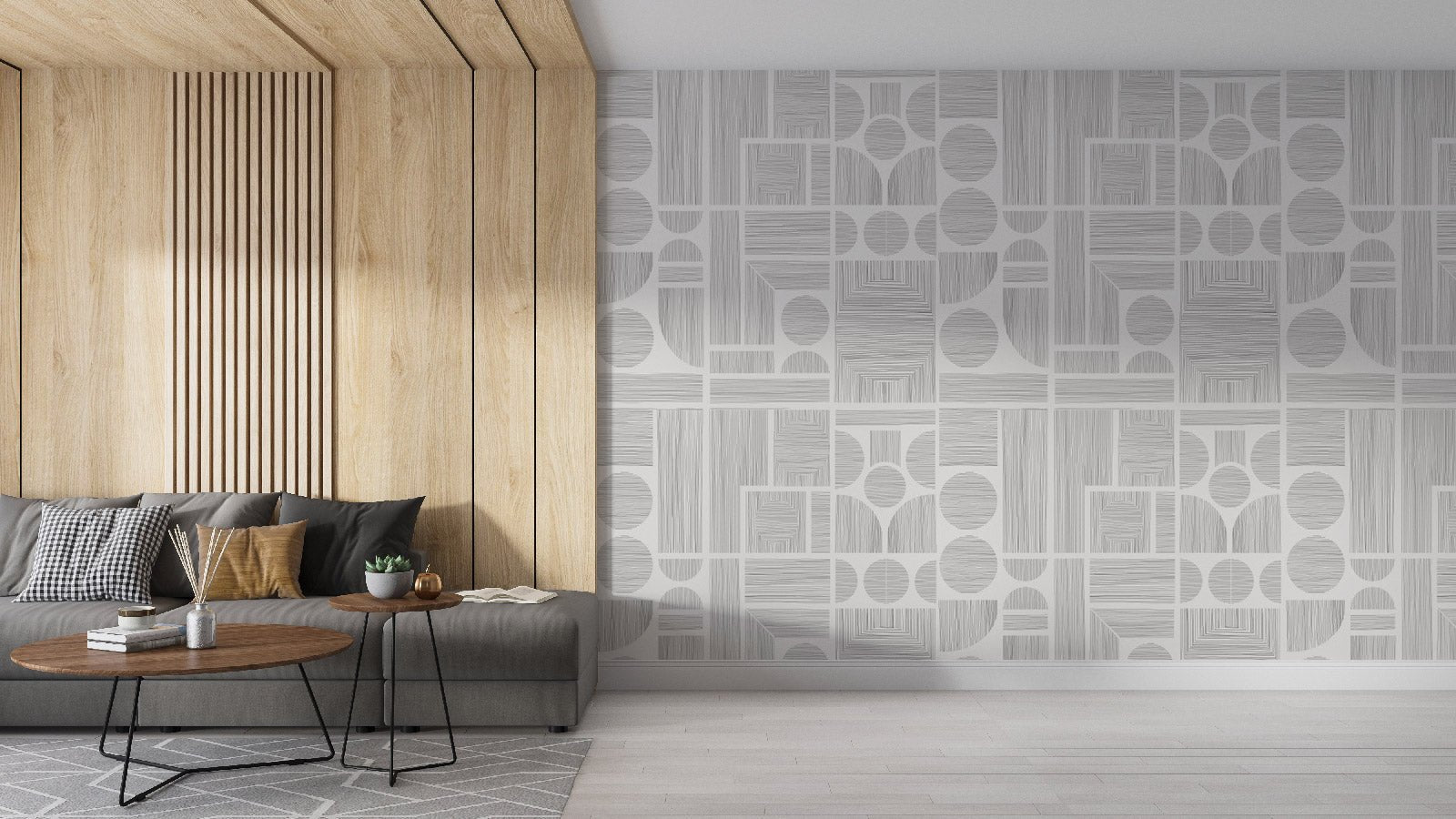 Papier peint artistique graphline - papier peint sur mesure francais - muralconcept