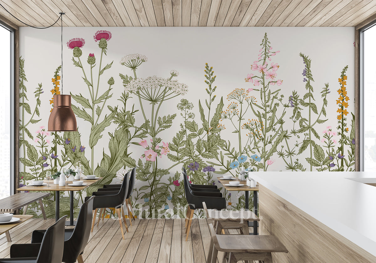 Romantische Folk Botanotische Bistro Hintergrundbild