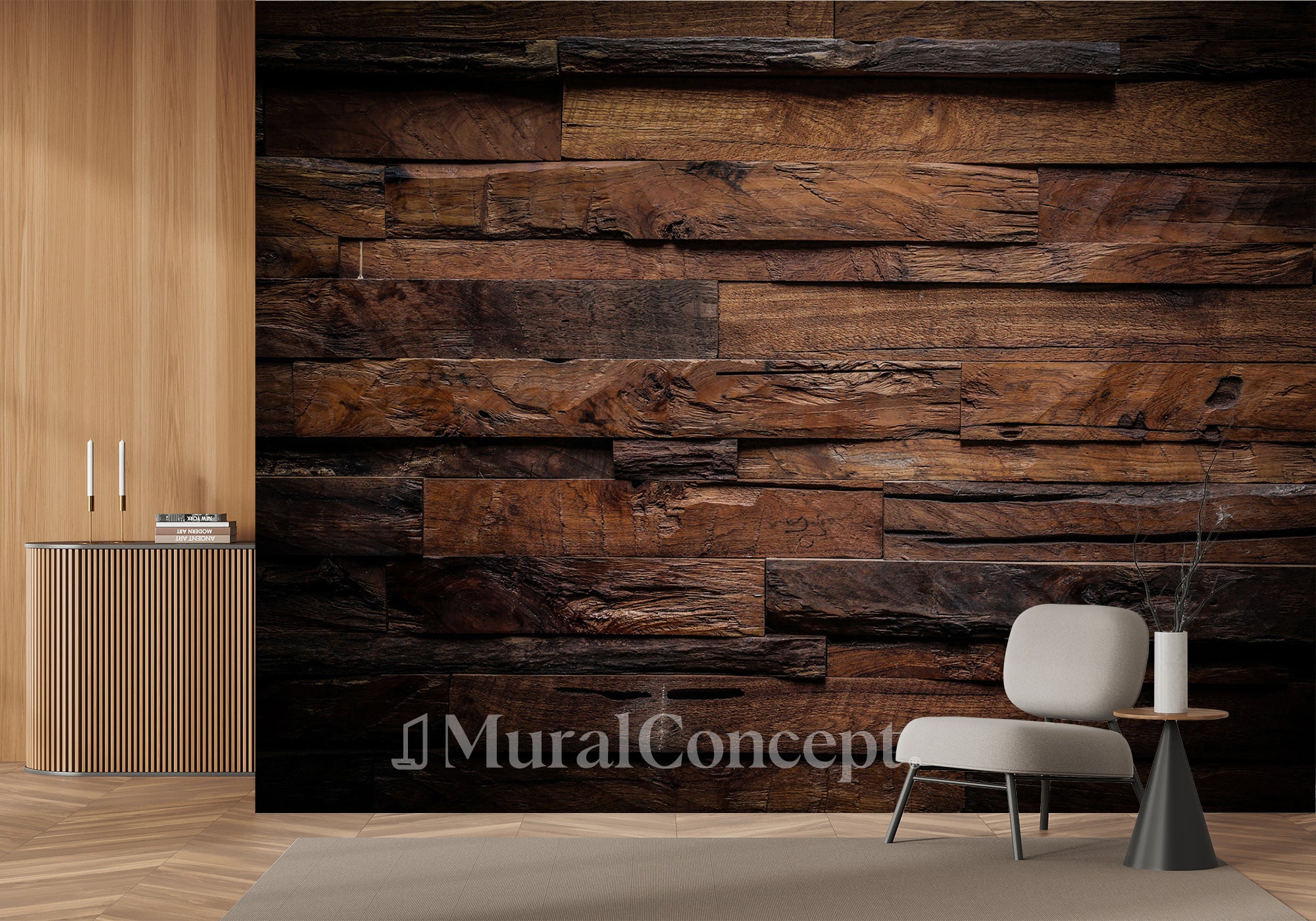 Papier peint Bois Vieilli - panoramique français