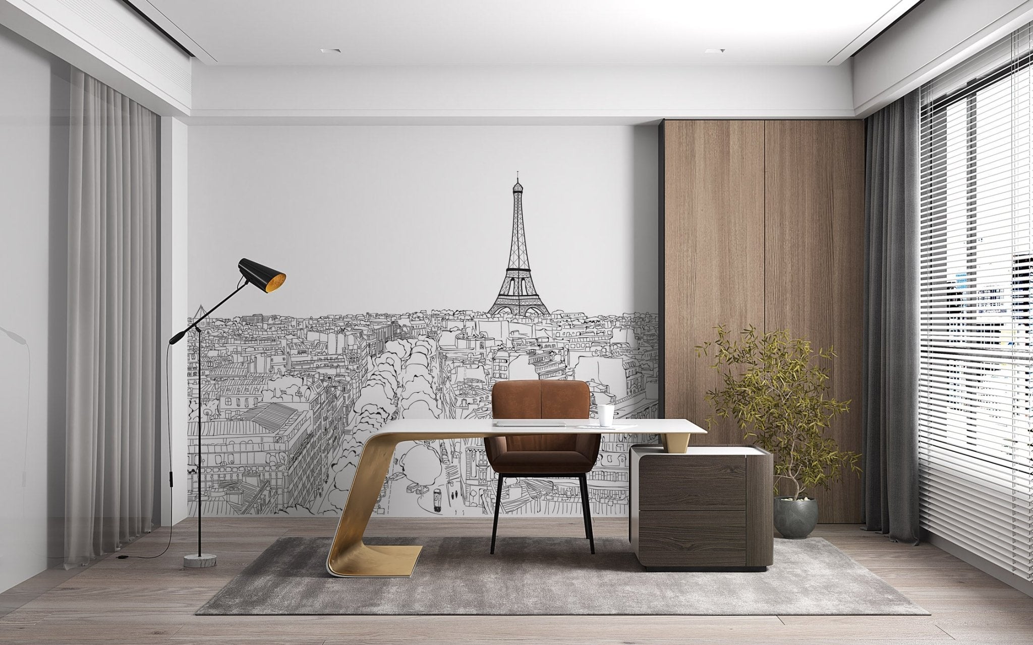 Papier peint panoramique Paris, mural concept, tendance