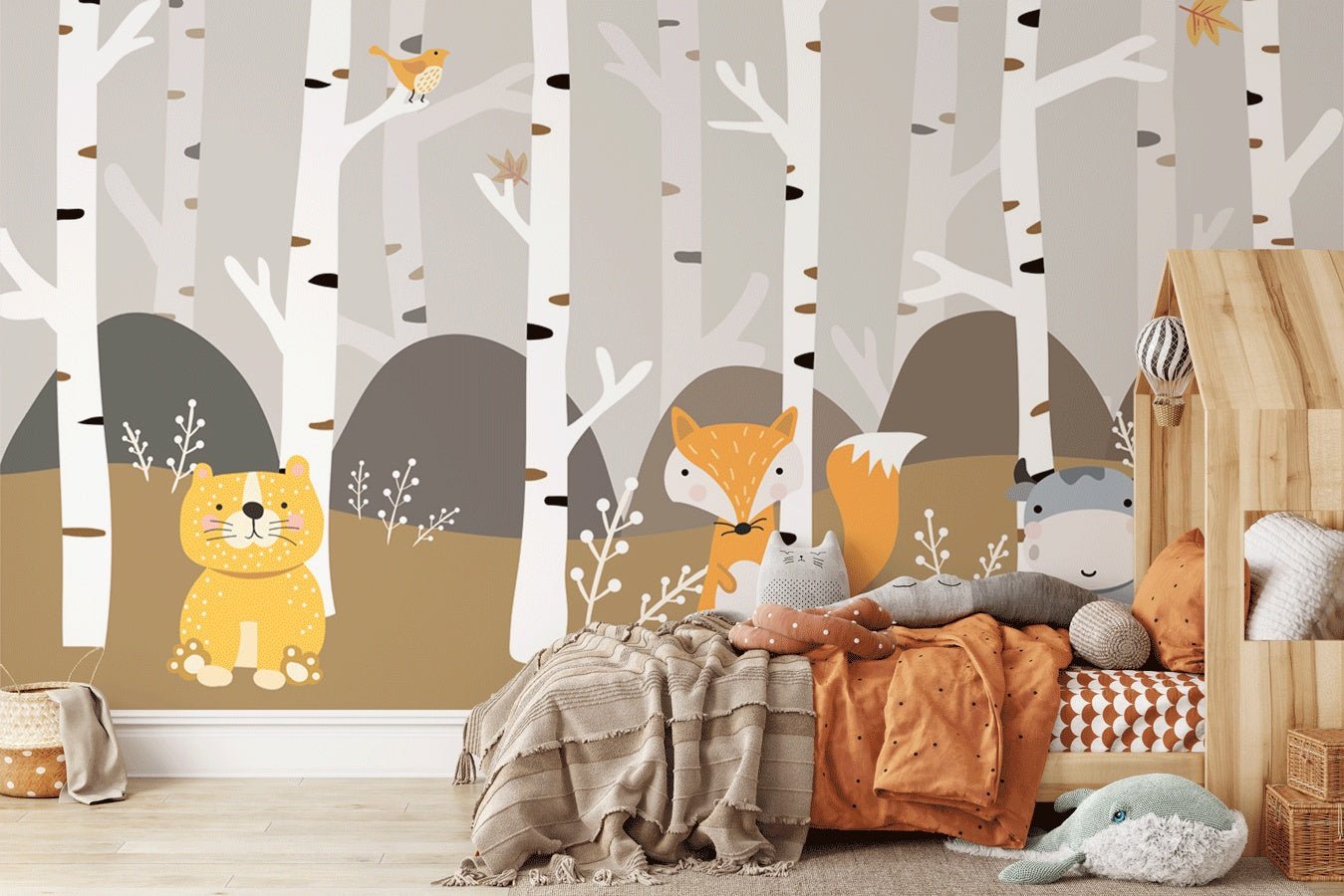 Papier peint chambre bébé animaux dans la forêt - Muralconceptpapier_peint_sur_mesure