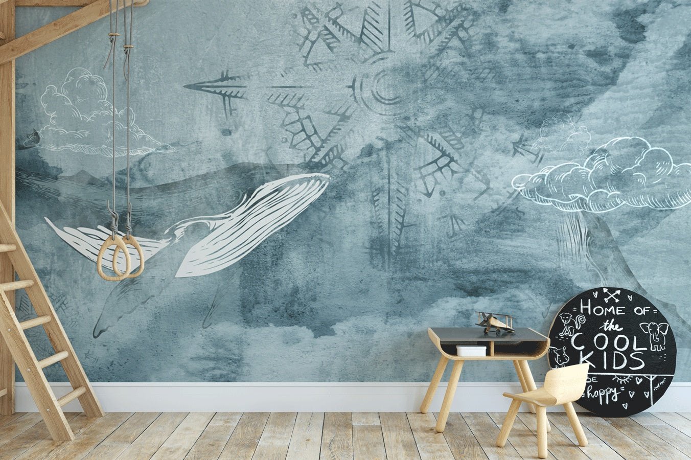 Papier peint enfant baleine en mer - Muralconceptpapier_peint_sur_mesure