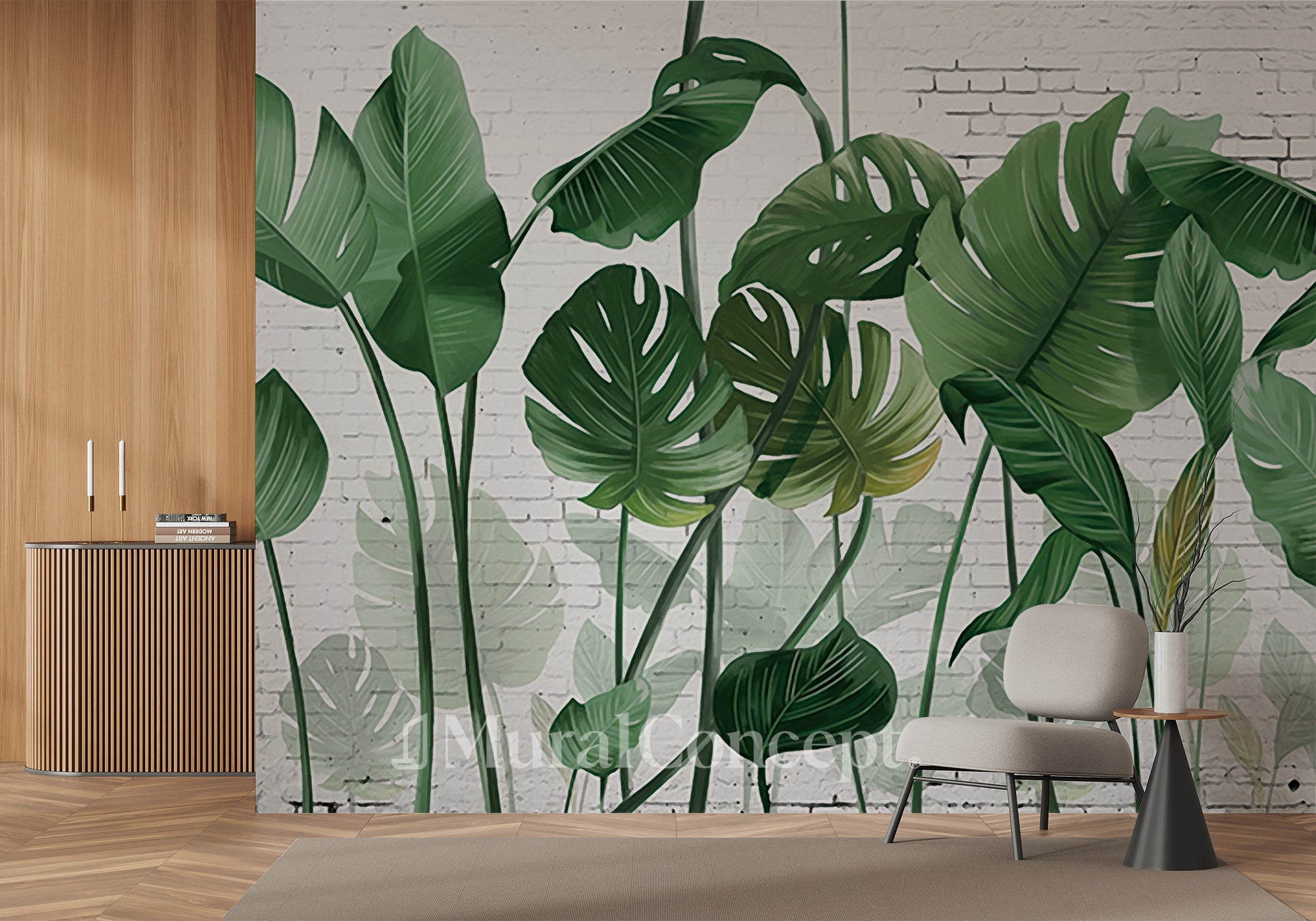 Papier peint Feuille bananier Vintage - panoramique français