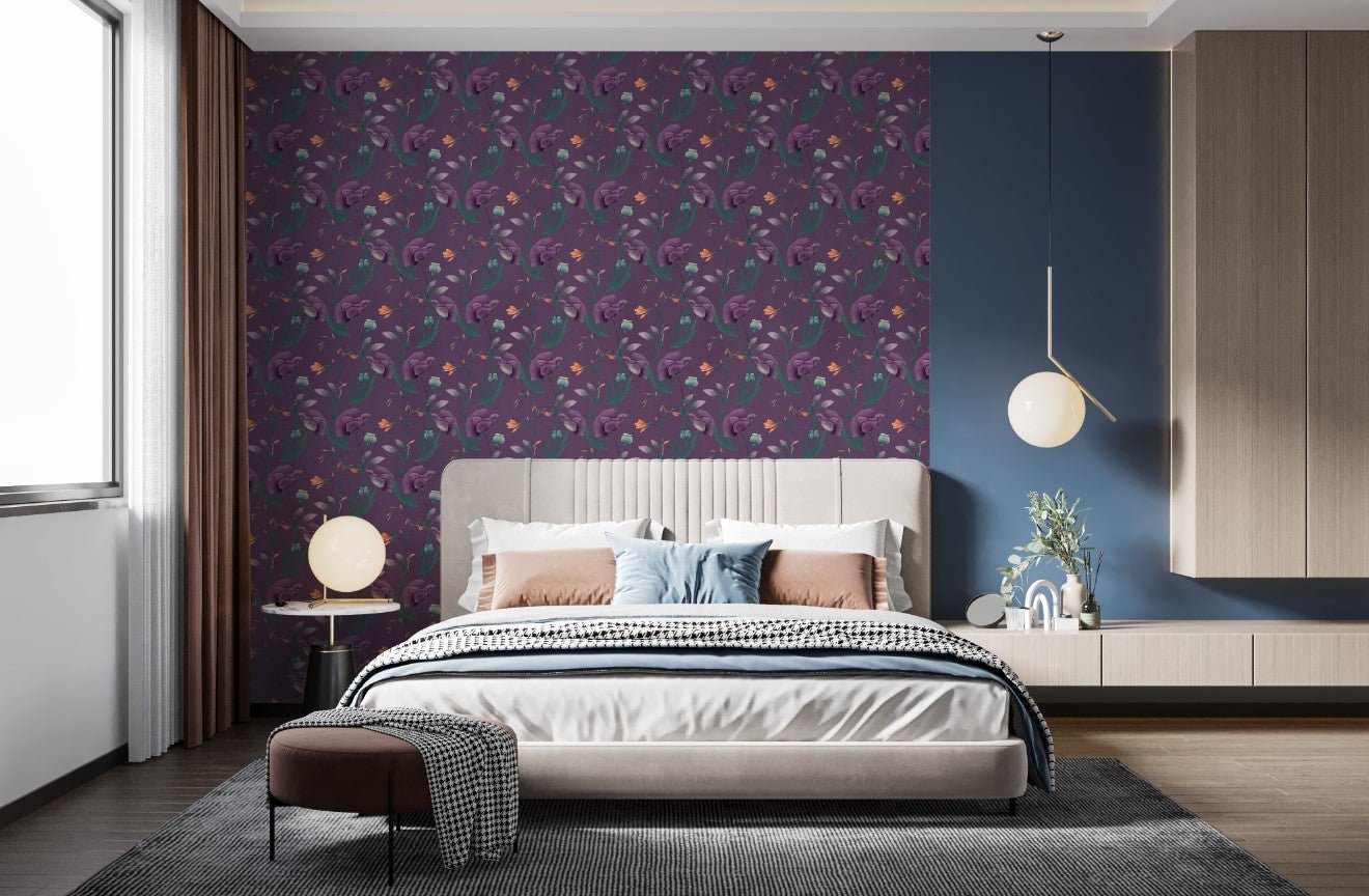 Papier peint fleur violette - Muralconceptpapier_peint_sur_mesure