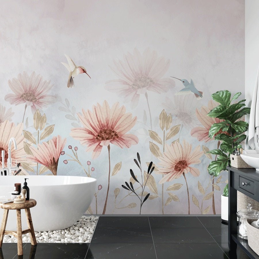 Bucolical & Colibri Blumenwallpaper