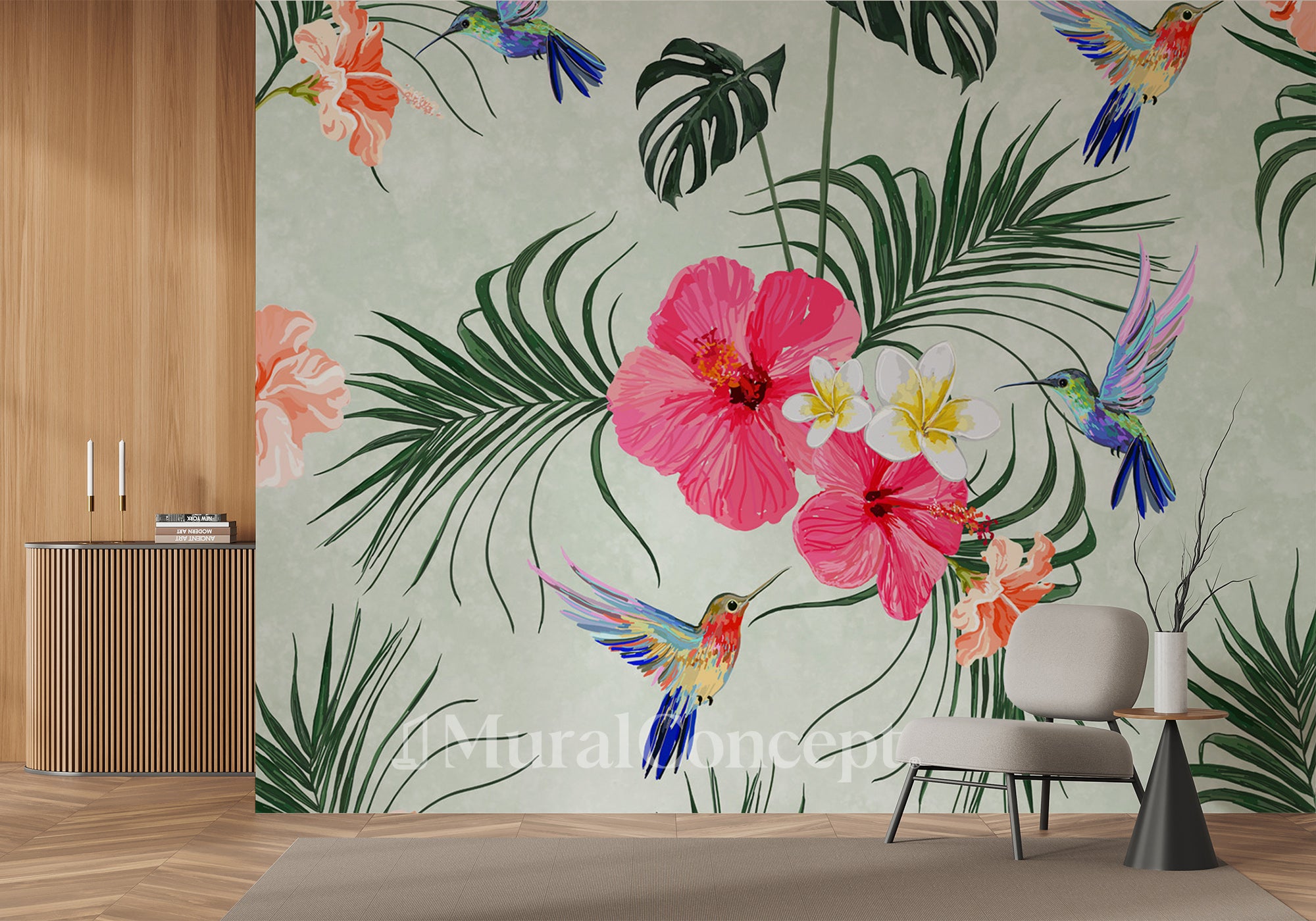 Papier peint Jungle & Flying Bird - panoramique français