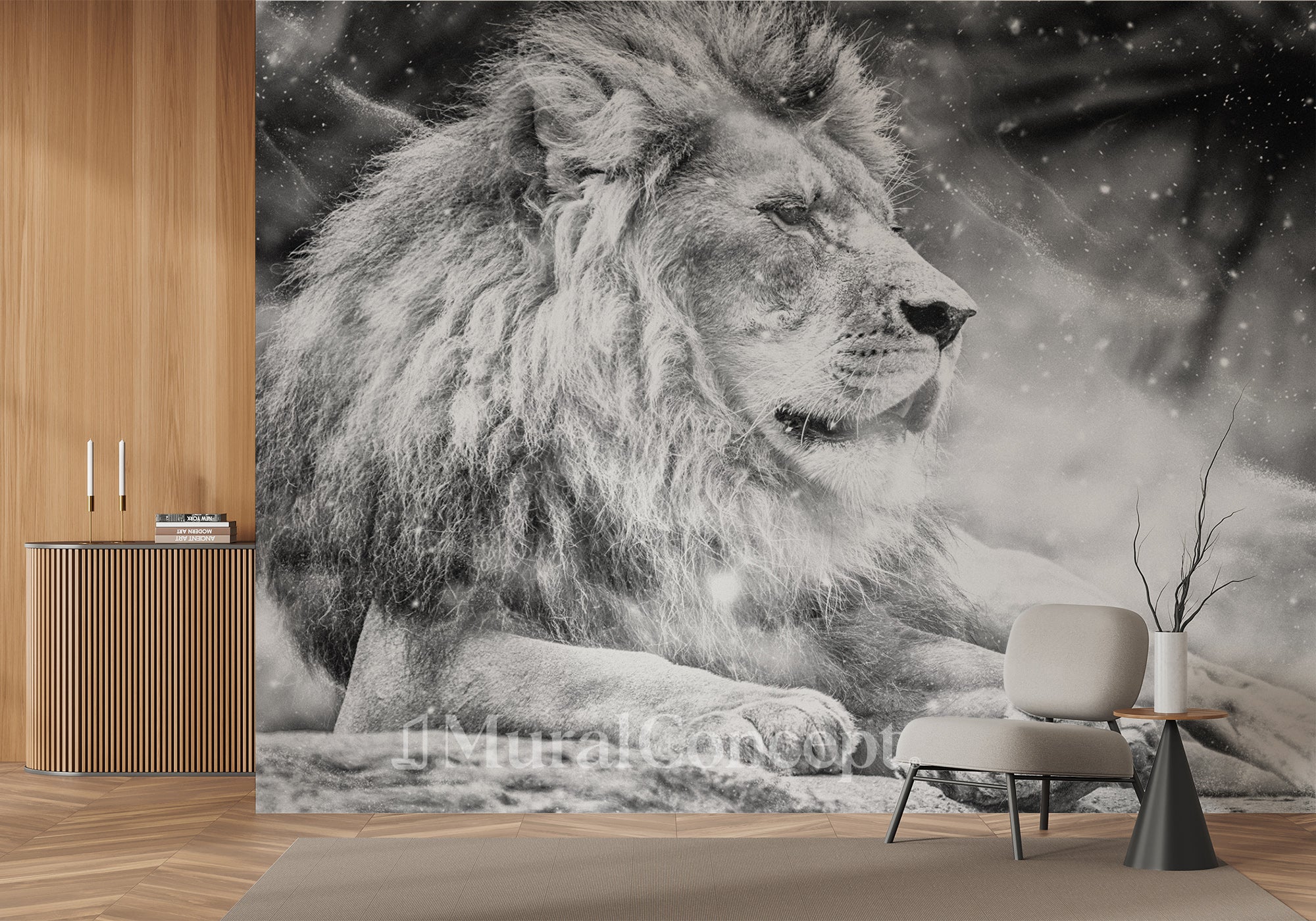 Papier peint jungle the King lion - panoramique français