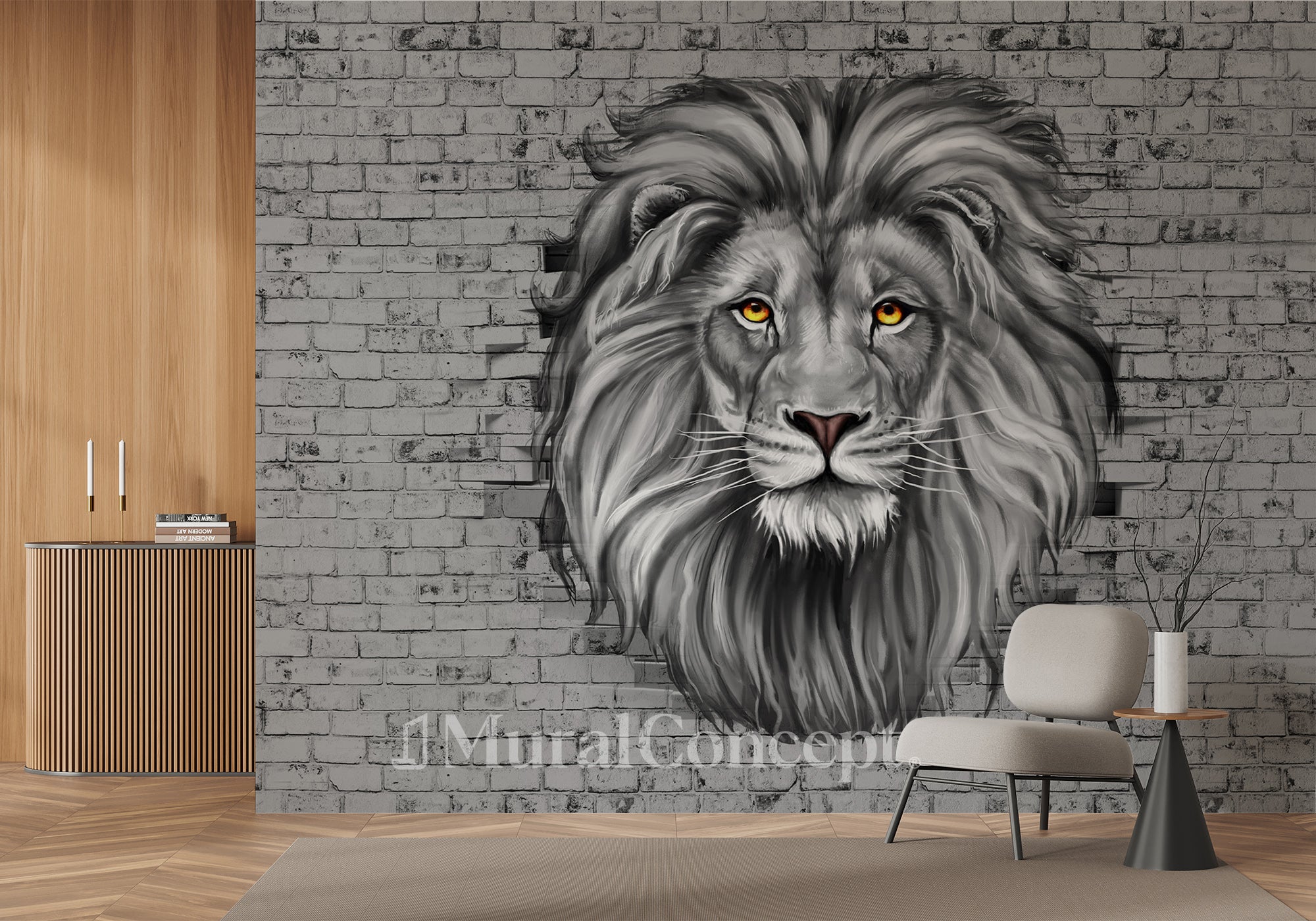 Papier peint Lion sauvage Majestueux - panoramique français