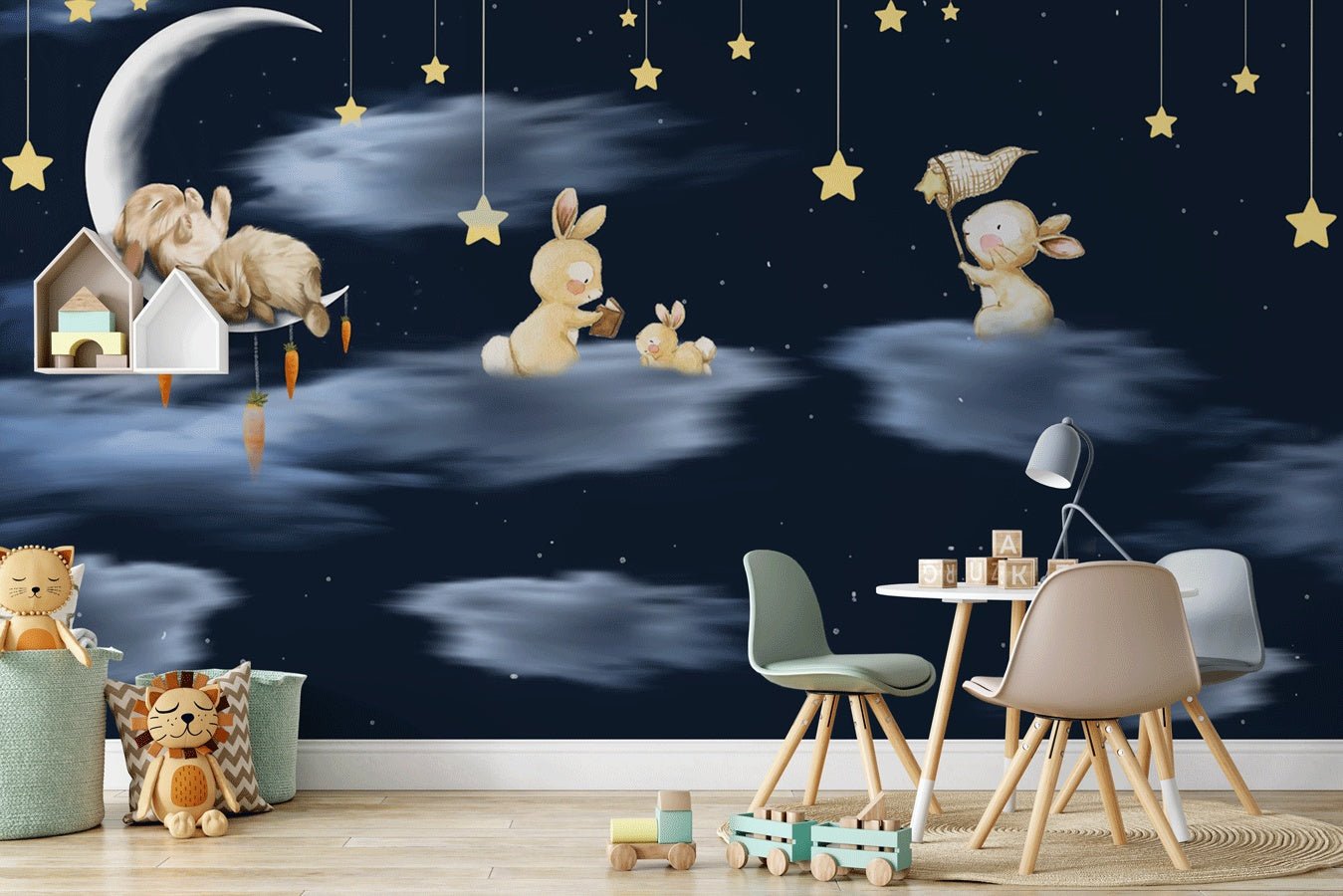 Papier peint nuit étoilé lune - Muralconceptpapier_peint_sur_mesure