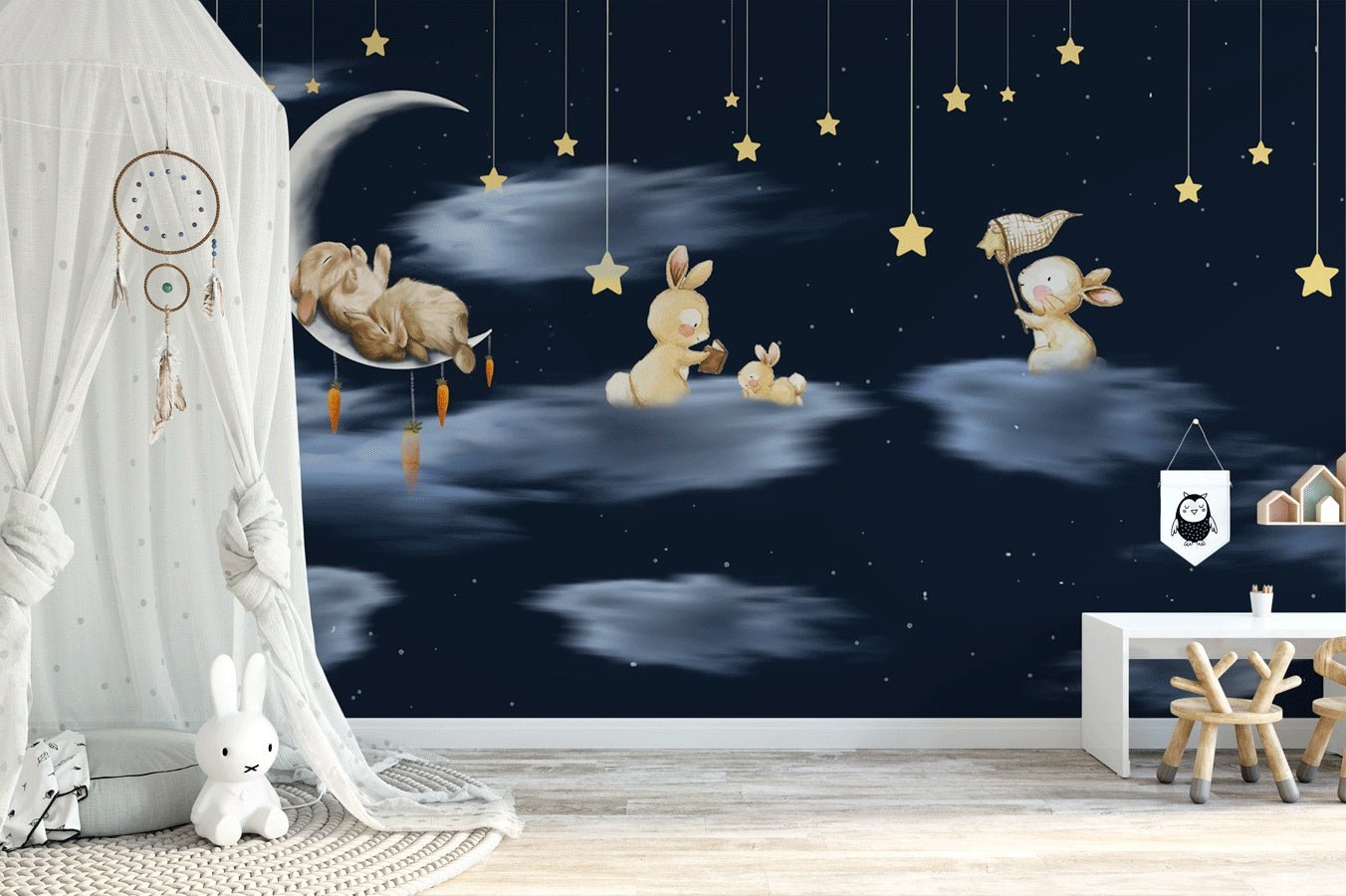 Papier peint nuit étoilé lune - Muralconceptpapier_peint_sur_mesure