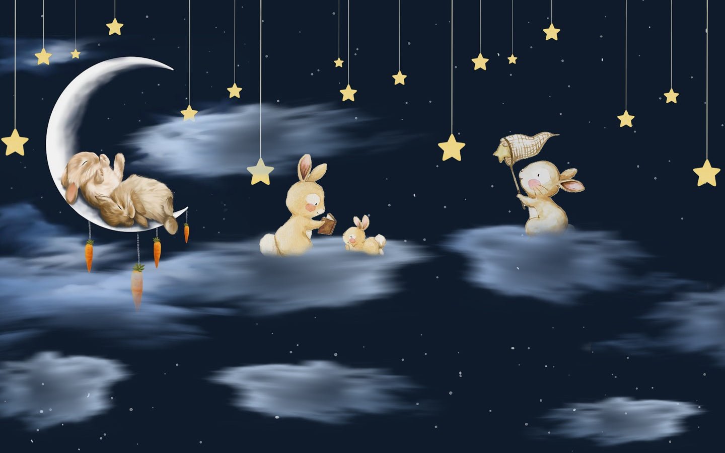 Papier peint nuit étoilé lune - Muralconceptpapier_peint_sur_mesure