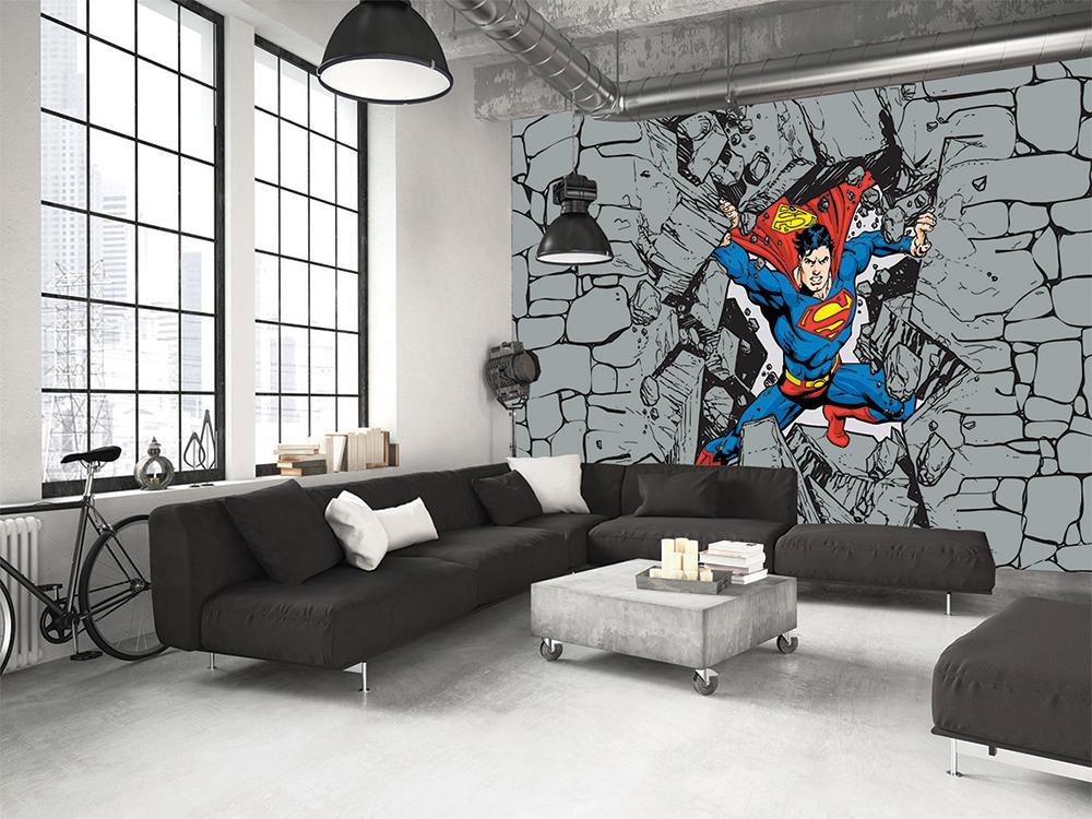 Panorama-Tapete Held Superman Comic Abriss Kraft Wand