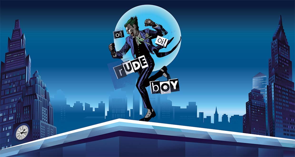 Papier peint panoramique joker BD night in the city - papier peint sur mesure francais - muralconcept