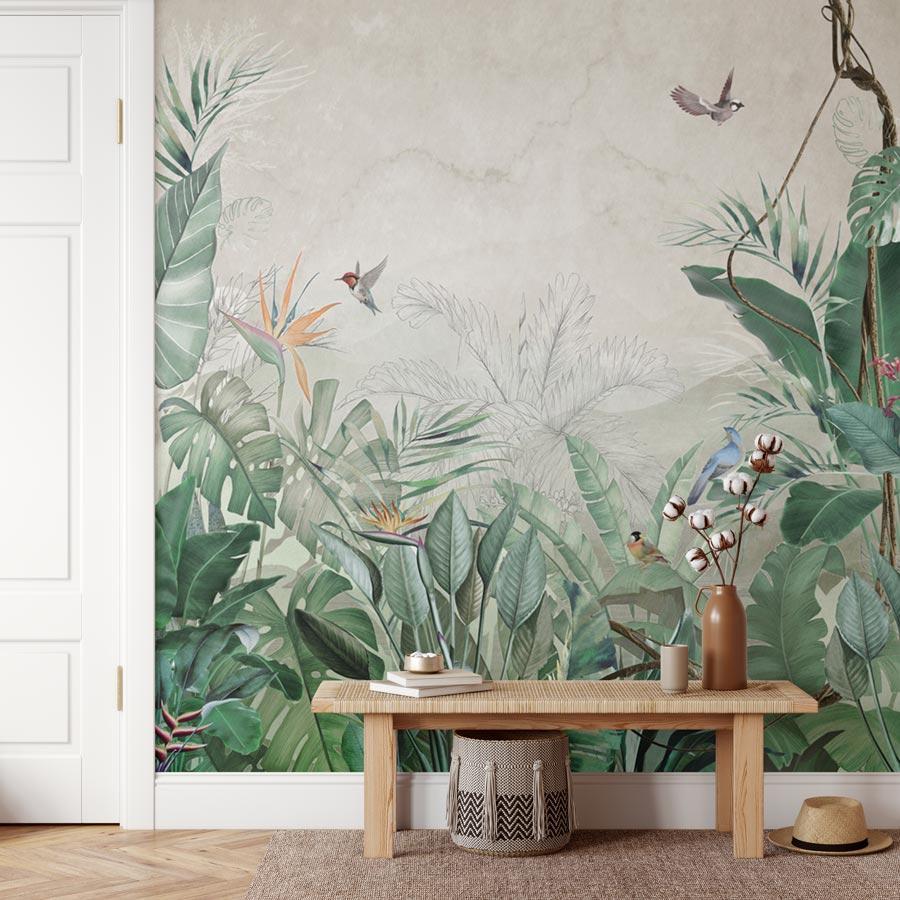 Papier peint panoramique jungle quintessence Amazonia - papier peint sur mesure francais - muralconcept