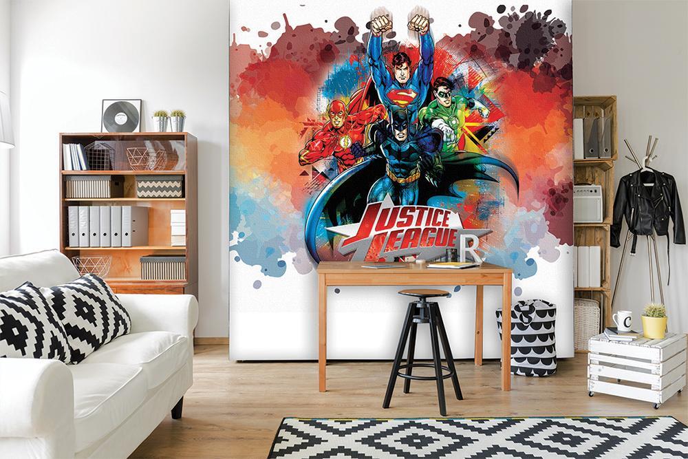 Panoramic Wallpaper Justice League Hero Paint Aquarell