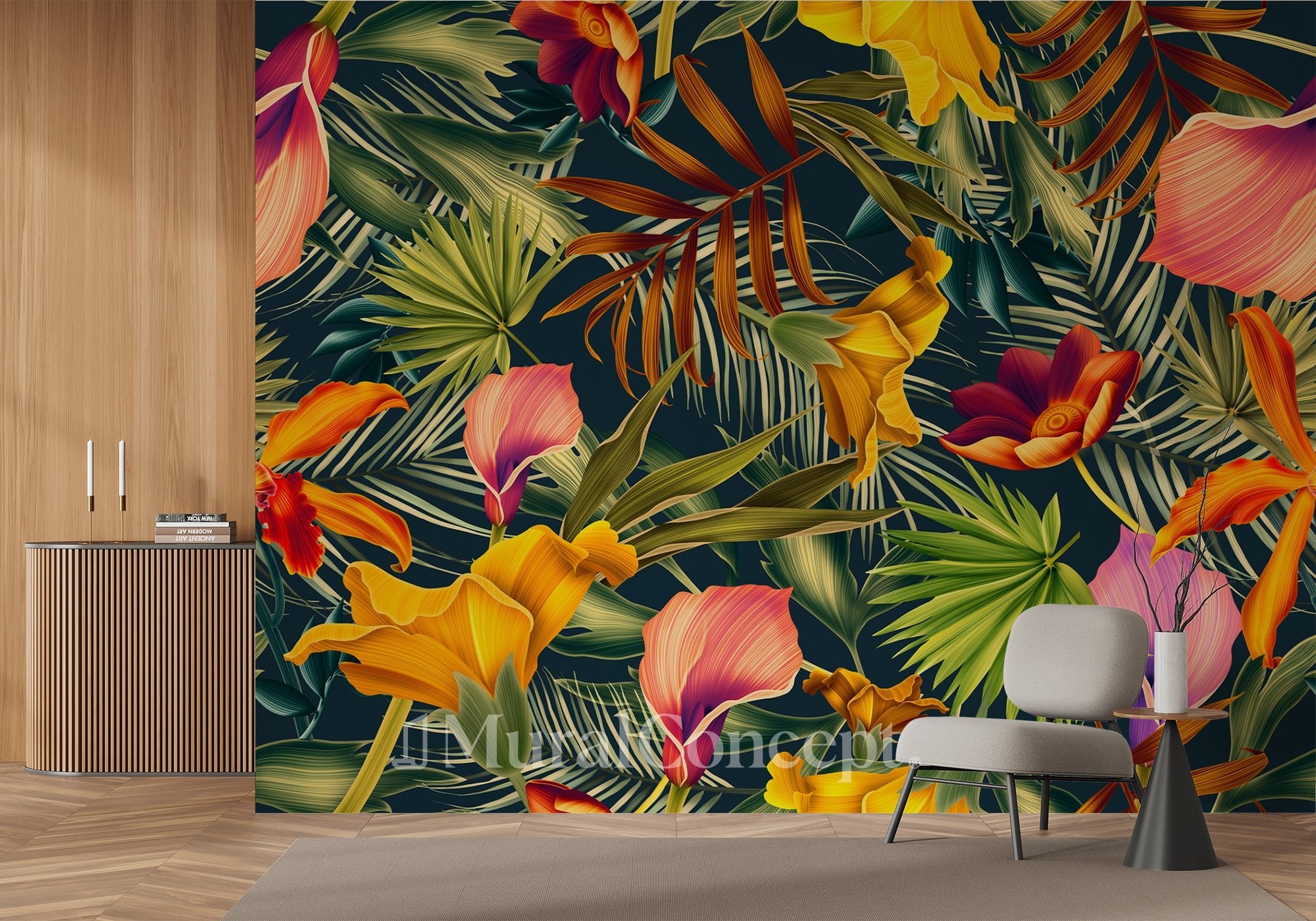 Papier peint panoramique Orange Tropical - panoramique français