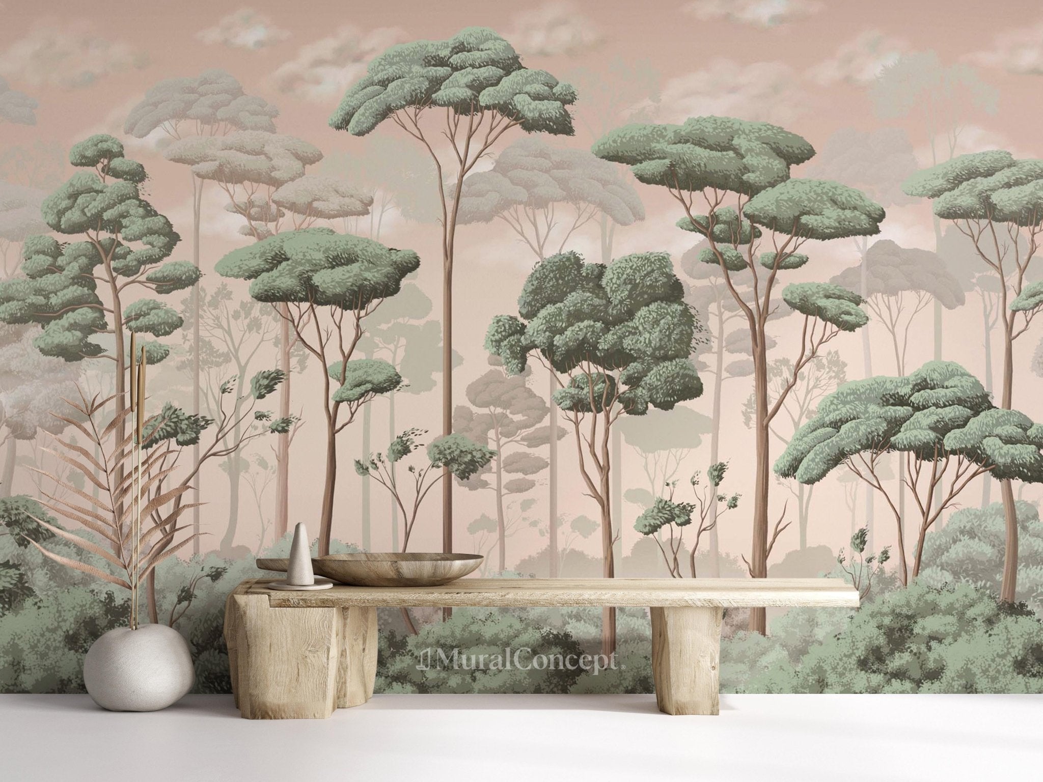 Papier peint panoramique pinède volupté jasmin - panoramique français