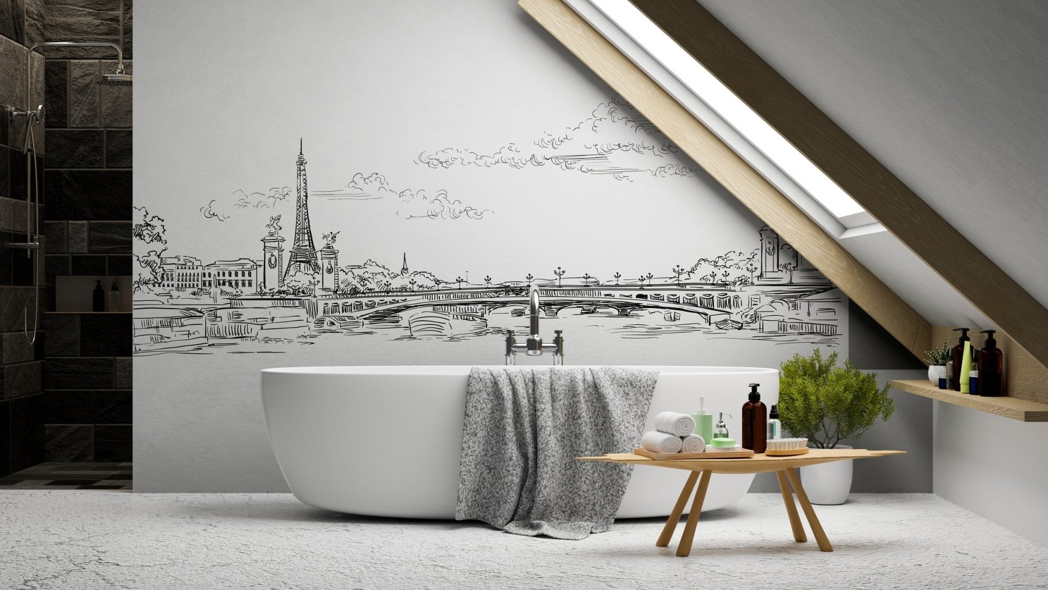 Papier peint pont Bir Hakeim Paris, mural concept, tendance