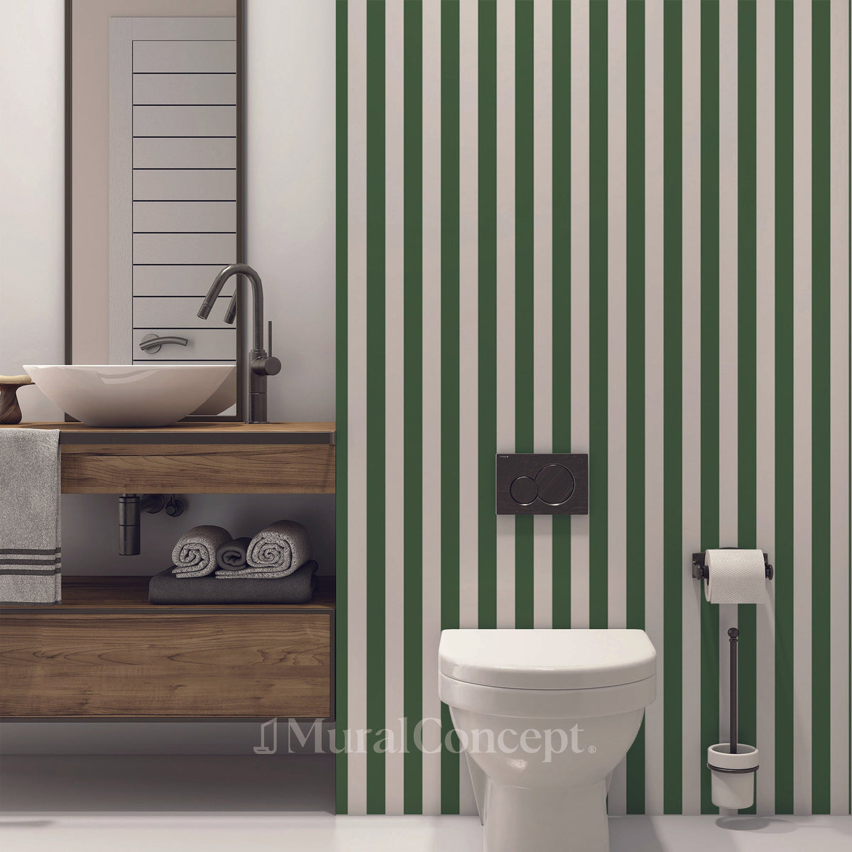 WC Wallpaper Retro Green Dschungel