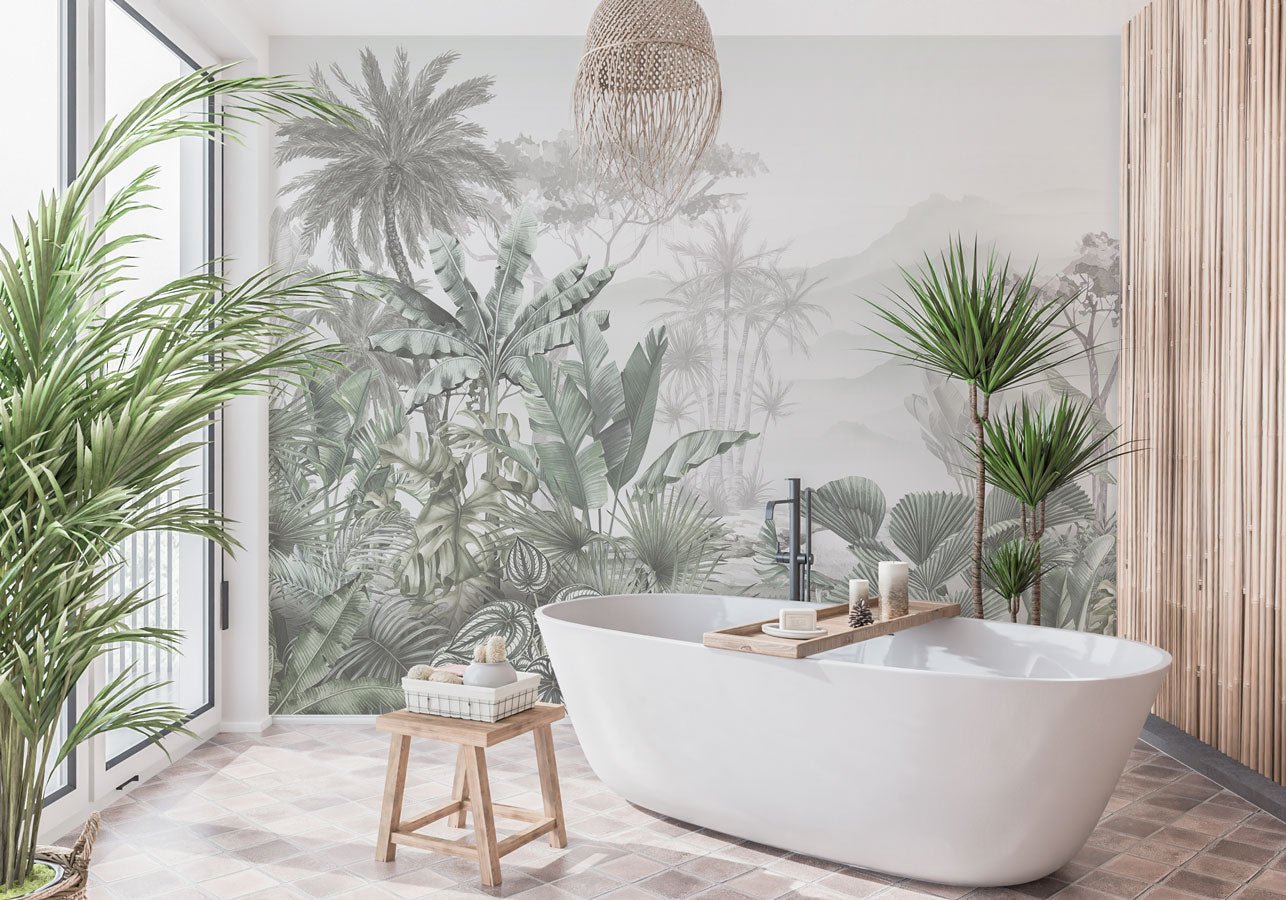 Papier peint tendance tropical vert - Muralconceptpapier_peint_sur_mesure