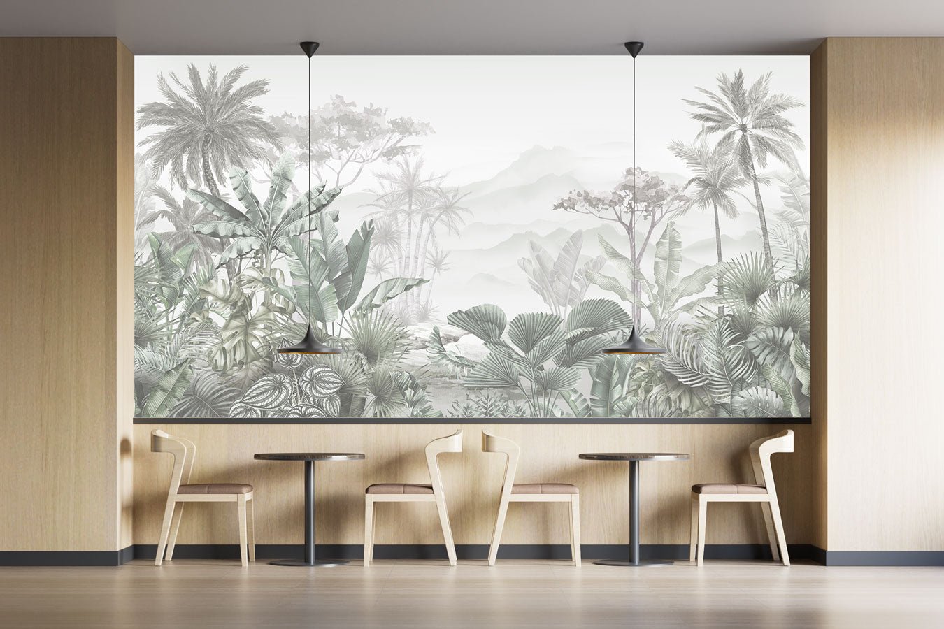 Papier peint tendance tropical vert - Muralconceptpapier_peint_sur_mesure