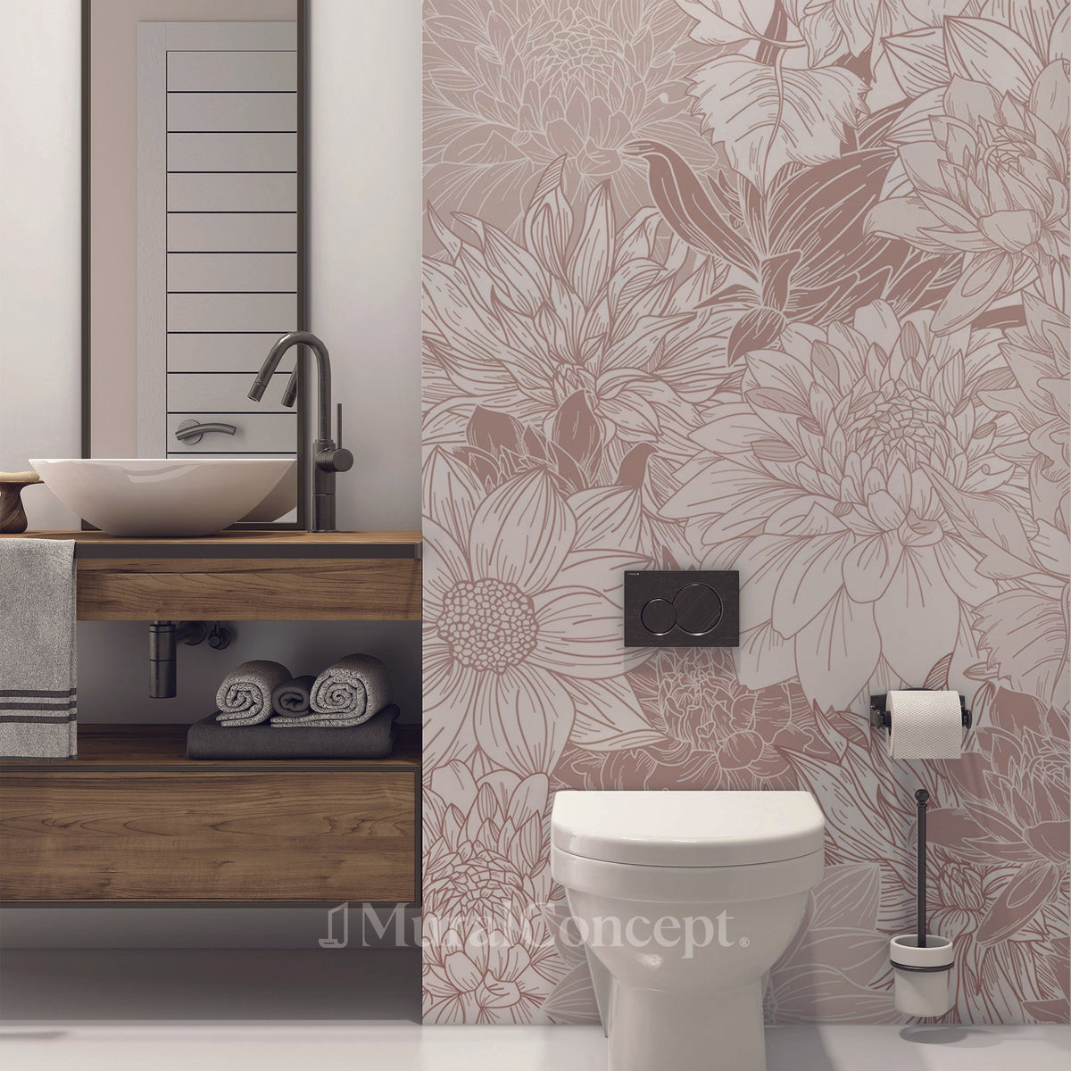 Dahlia Flower Toilette Tapete