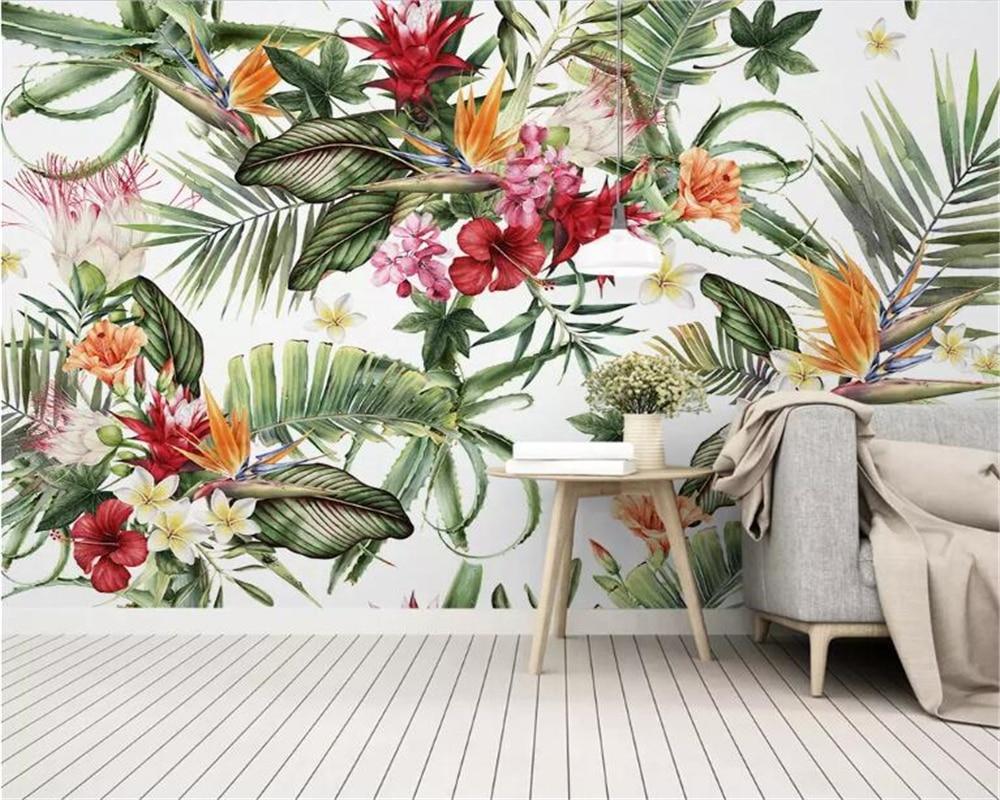 Tropische Tapete & Bunte Blumen